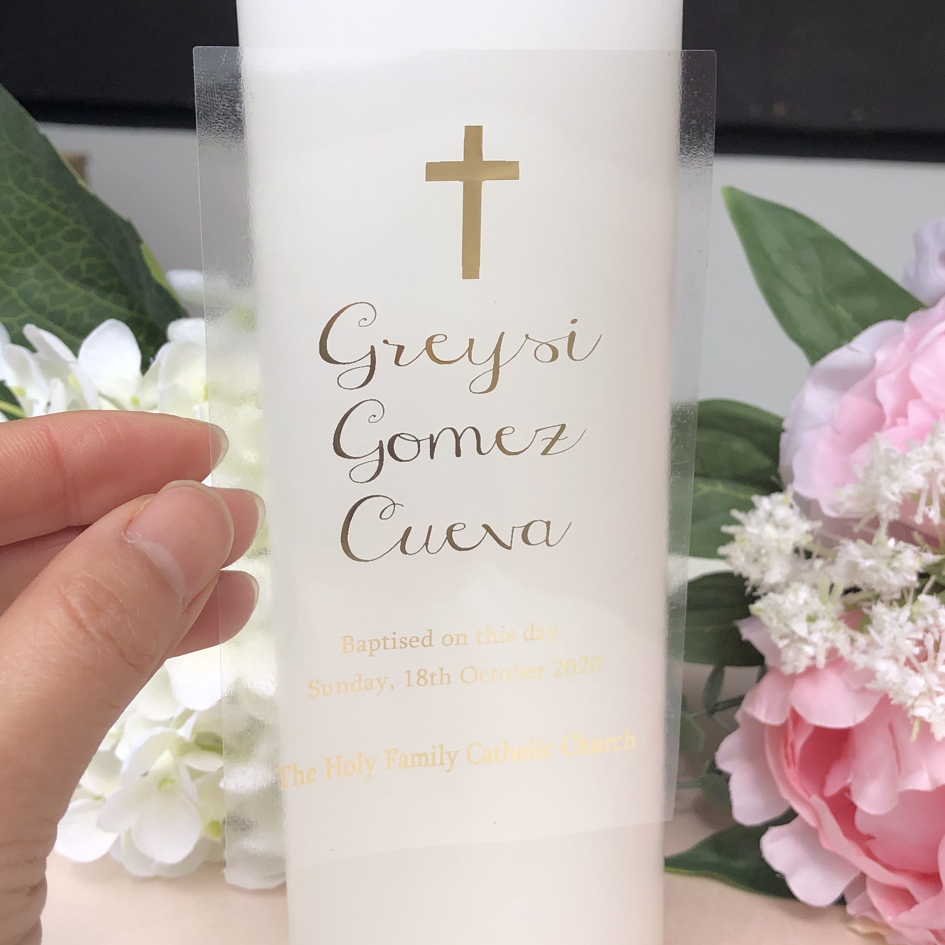 Personalised Candle Label - 1 Personalised My Baptism candle stickers