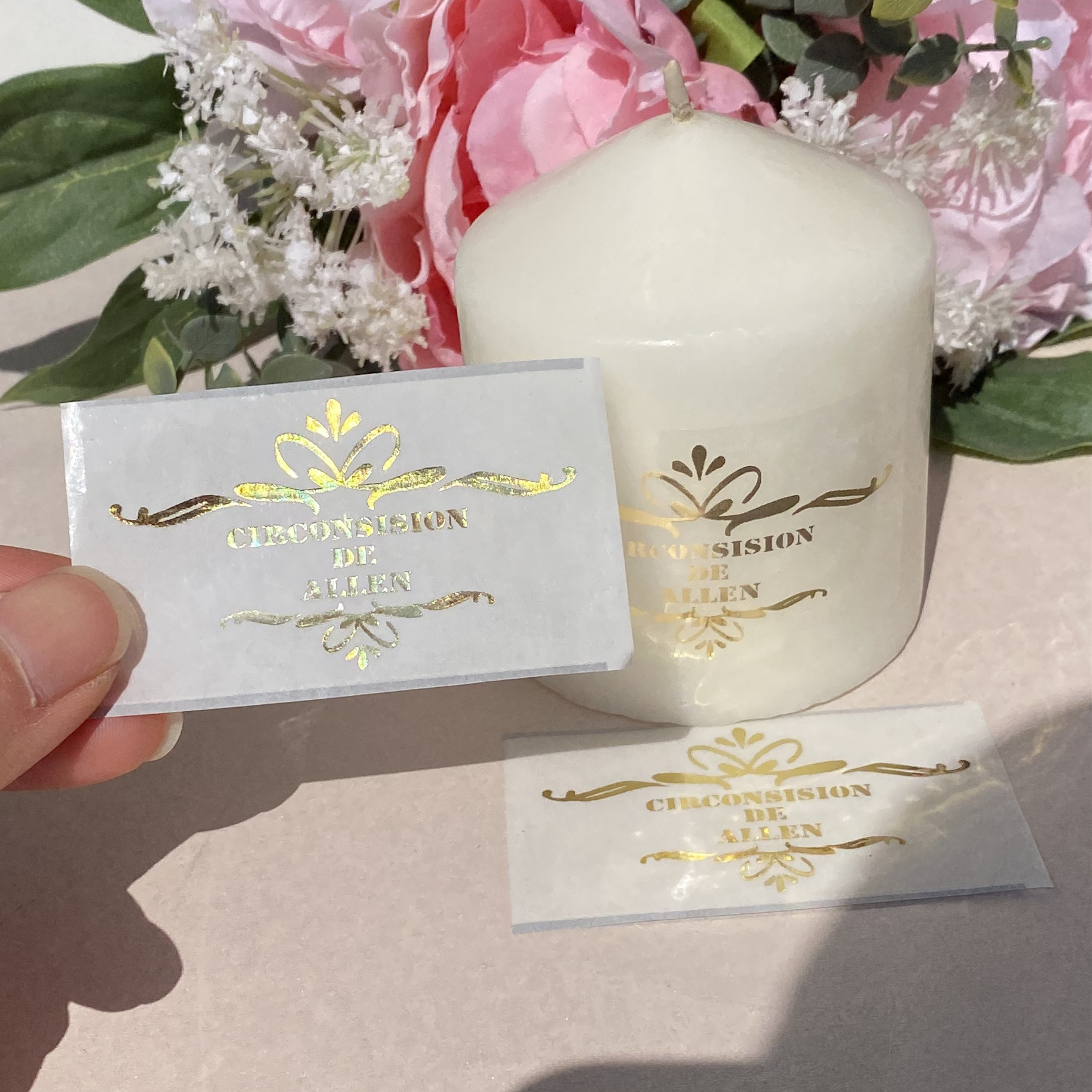 Personalised Candle Label - Personalized Boy Circumcision Party Candle Stickers