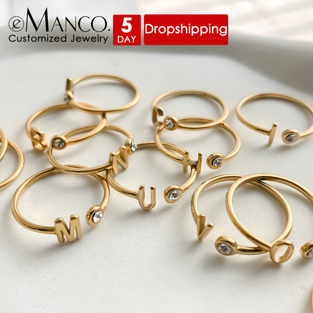 Initial Ring Custom - eManco Custom Open End Rings Colorful