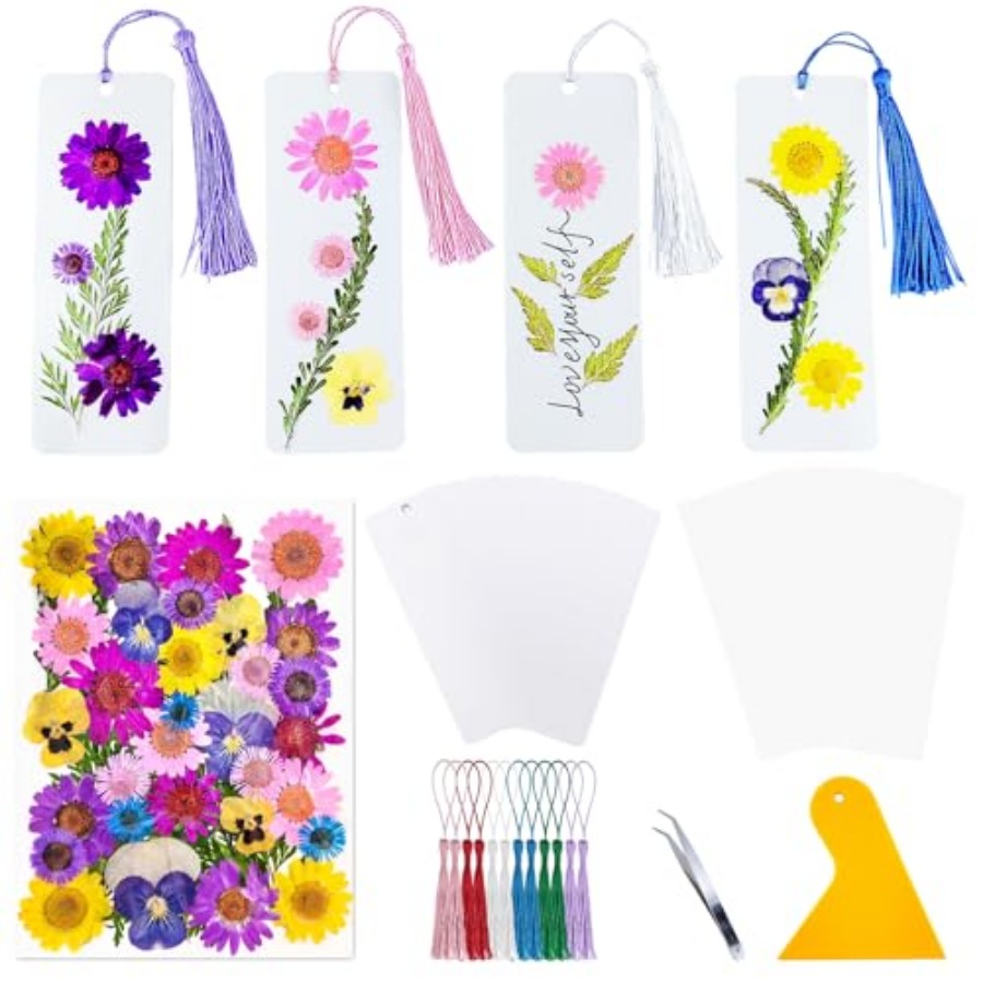 Dried Flower Bookmark - Cardstock Blank Bookmarks Set, 12 Pcs