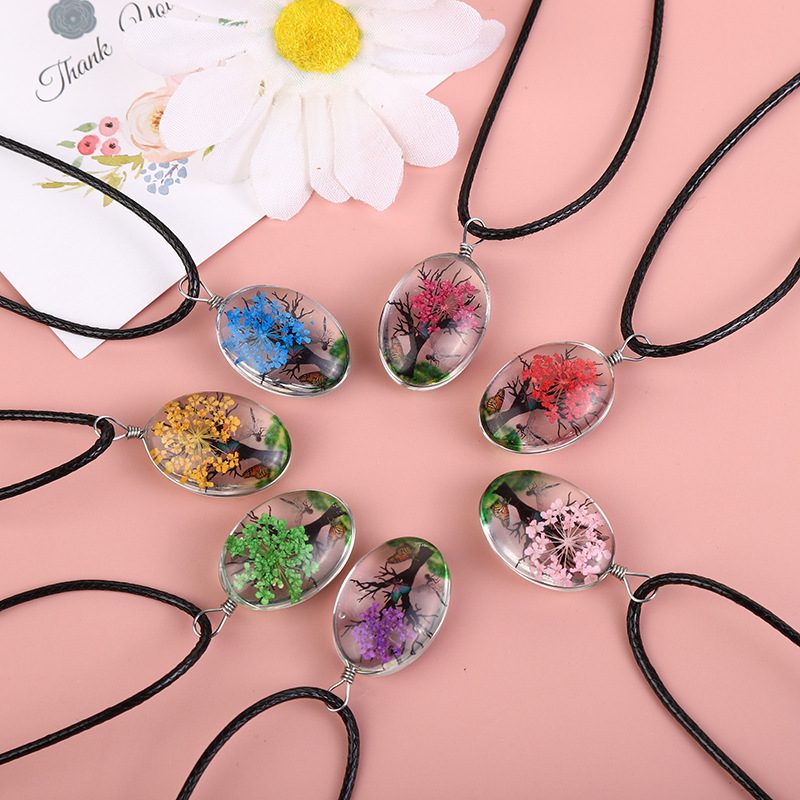Real Dried Flower Baby's Breat - Birth Flower Necklace avaliação e preço