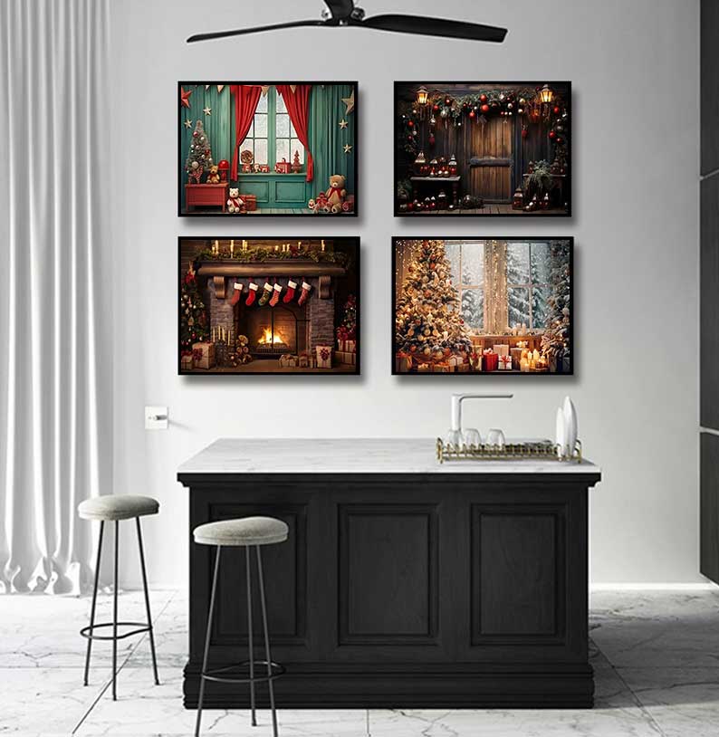 1pc frameless Large Christmas  - Family Tree Print avaliação e preço