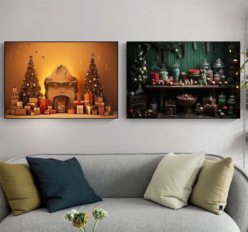 1pc frameless Large Christmas  - Family Tree Print avaliação e preço