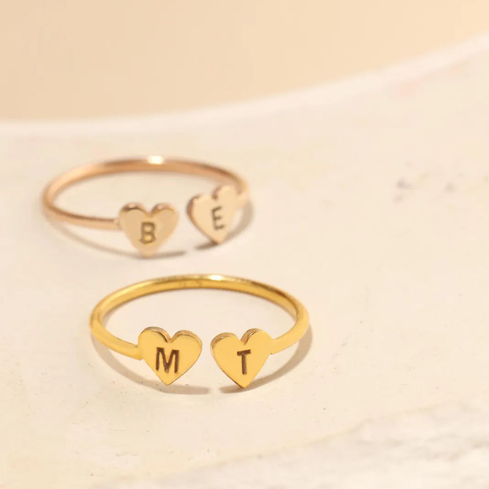 COOLTIME Custom Heart Initial  - Initial Ring Custom avaliação e preço