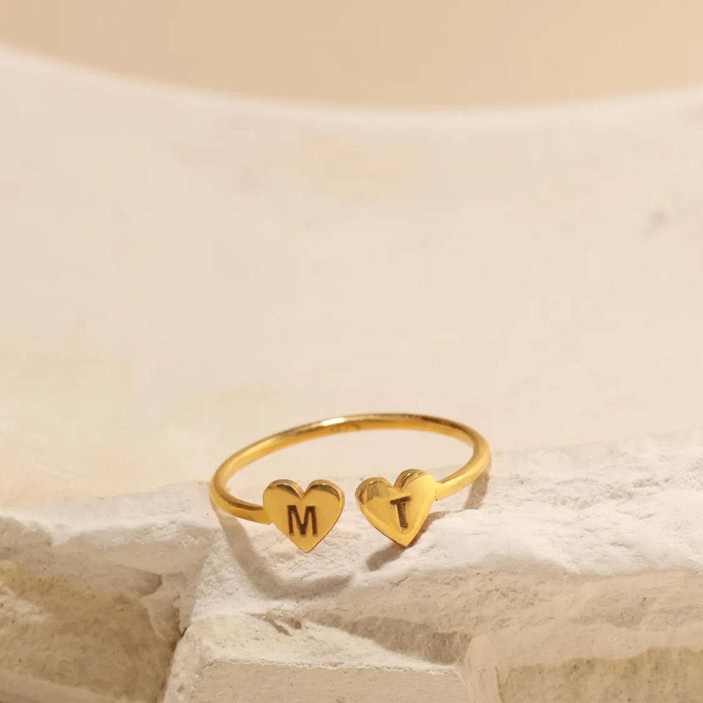 COOLTIME Custom Heart Initial  - Initial Ring Custom avaliação e preço