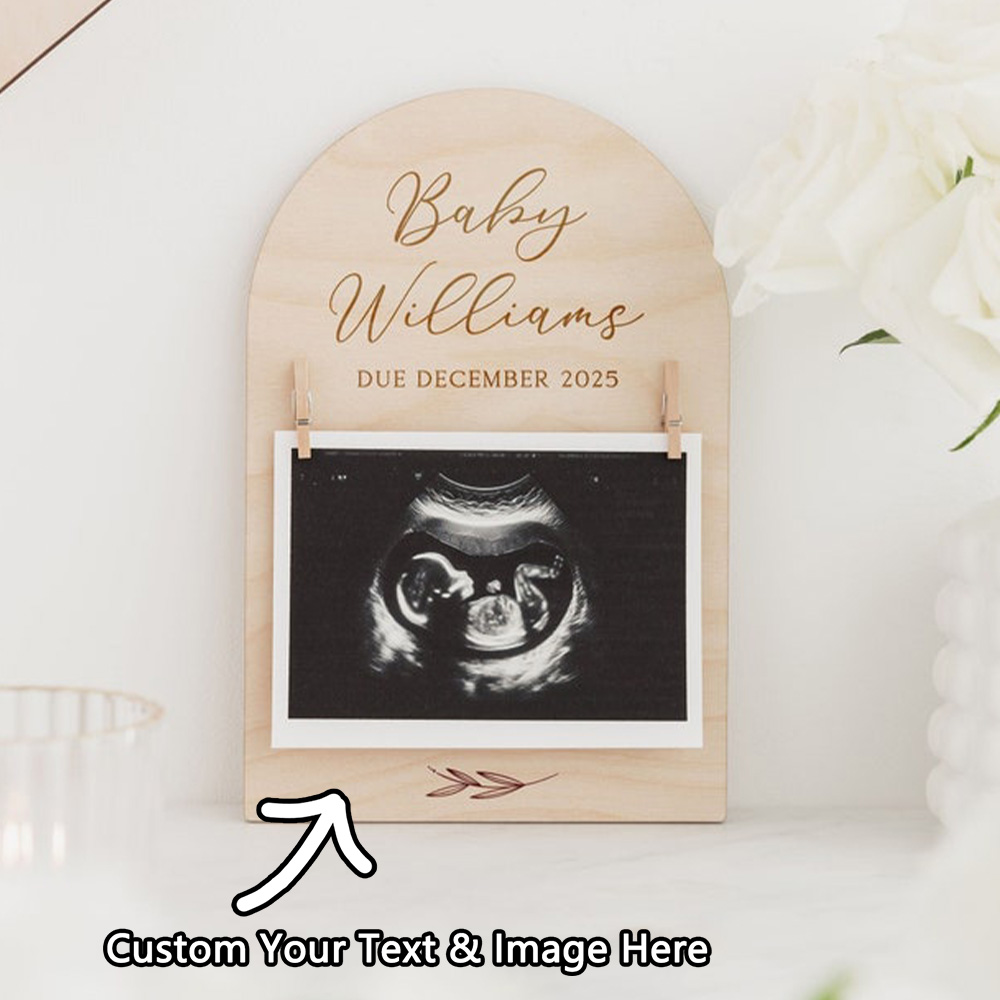 Personalised Pregnancy Announc - Engraved Wood Frame avaliação e preço