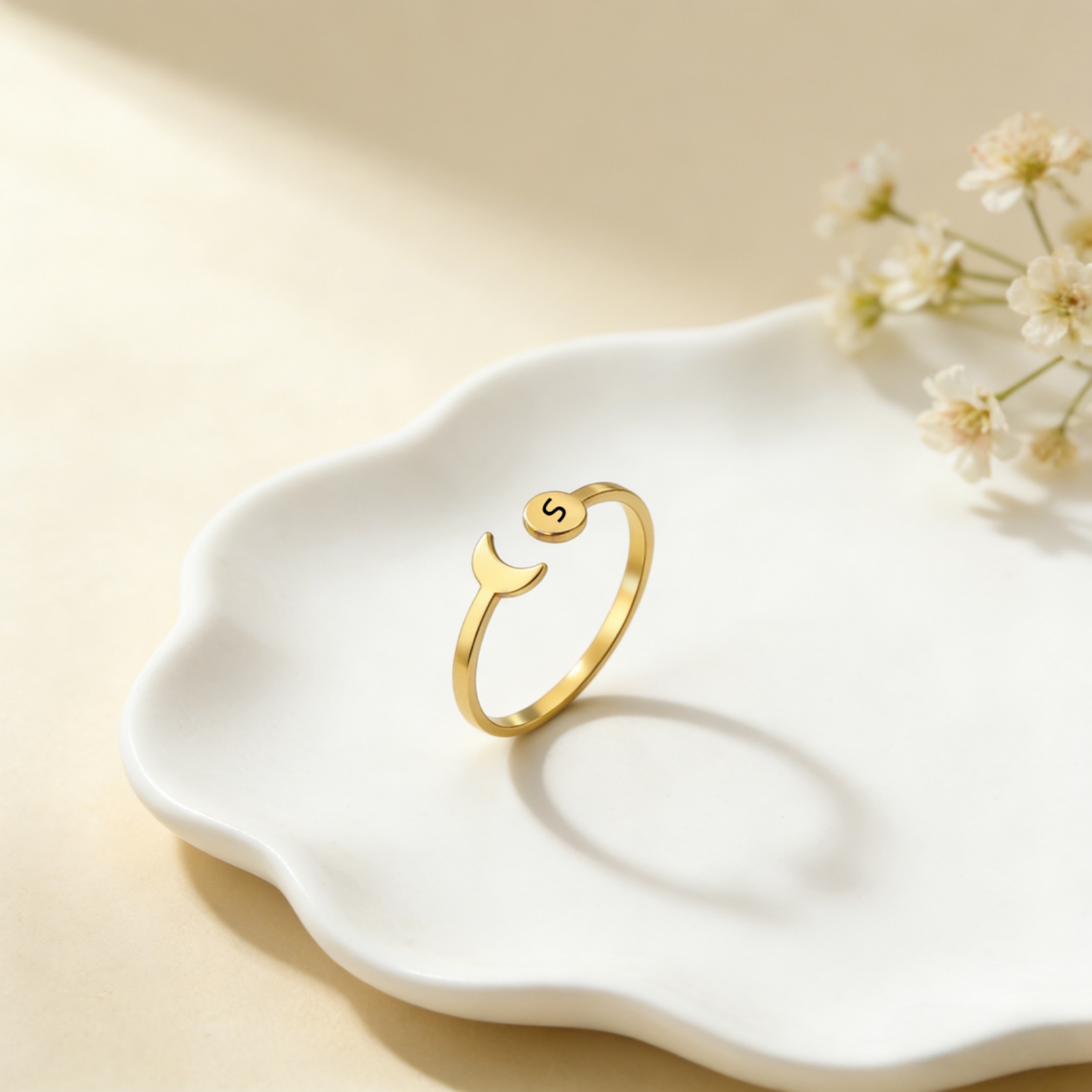 Customized Name A-Z Initial Re - Initial Ring Custom avaliação e preço