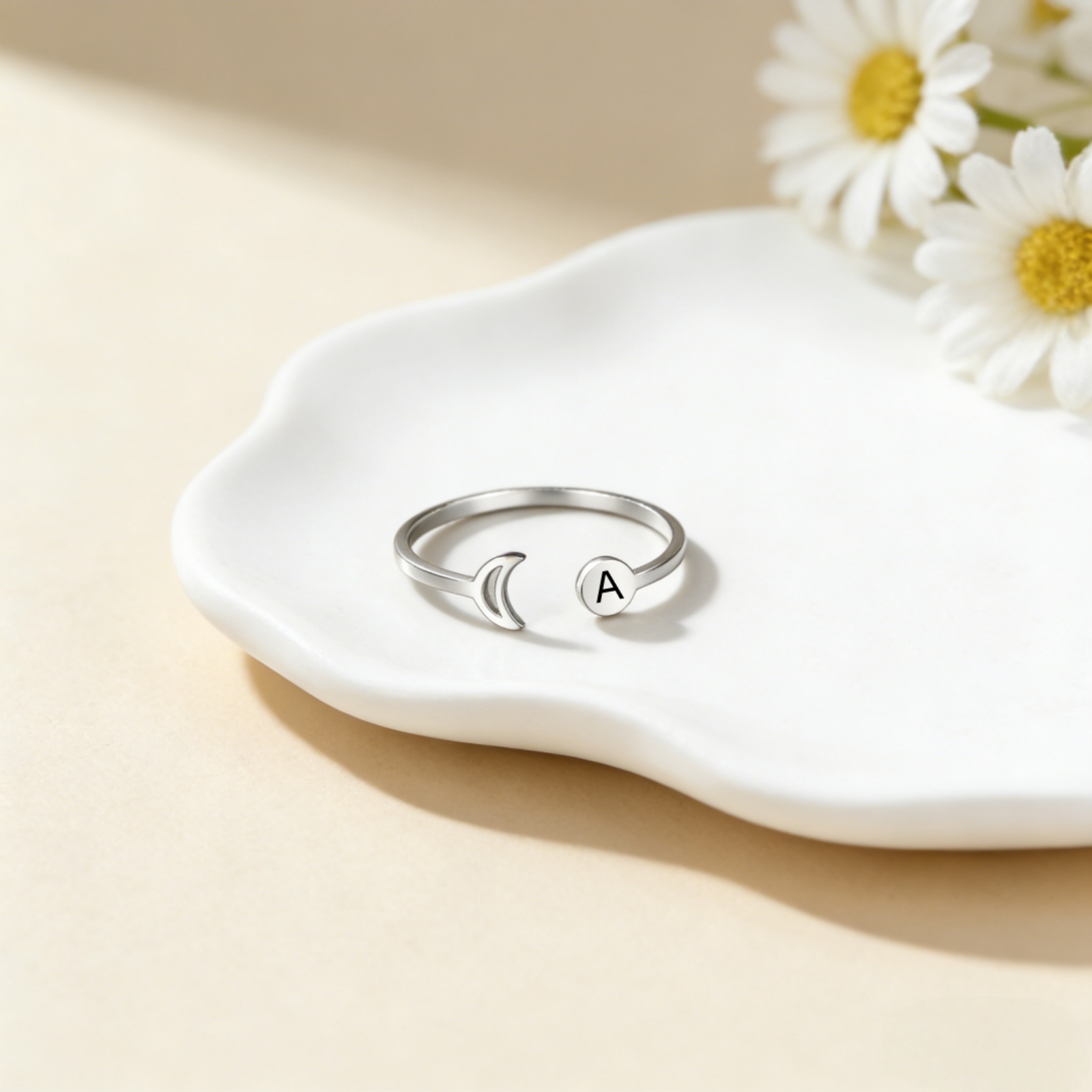 Customized Name A-Z Initial Re - Initial Ring Custom avaliação e preço