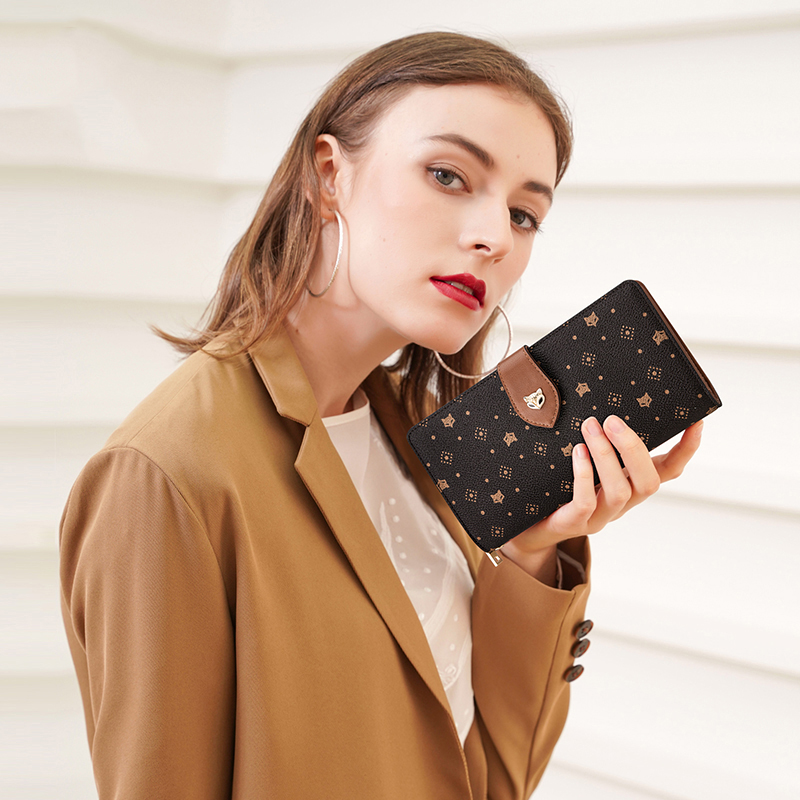 FOXER Women Long Wallet Card & - Monogram Keychain Leather avaliação e preço