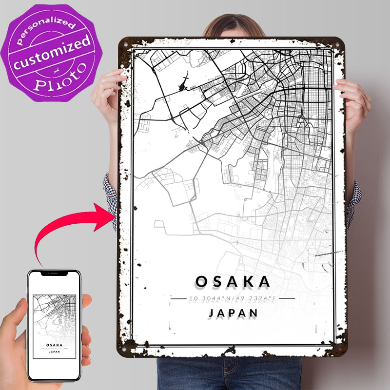Osaka Map 3D Texture Printed P - Custom Map Poster avaliação e preço