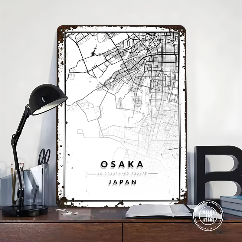 Osaka Map 3D Texture Printed P - Custom Map Poster avaliação e preço