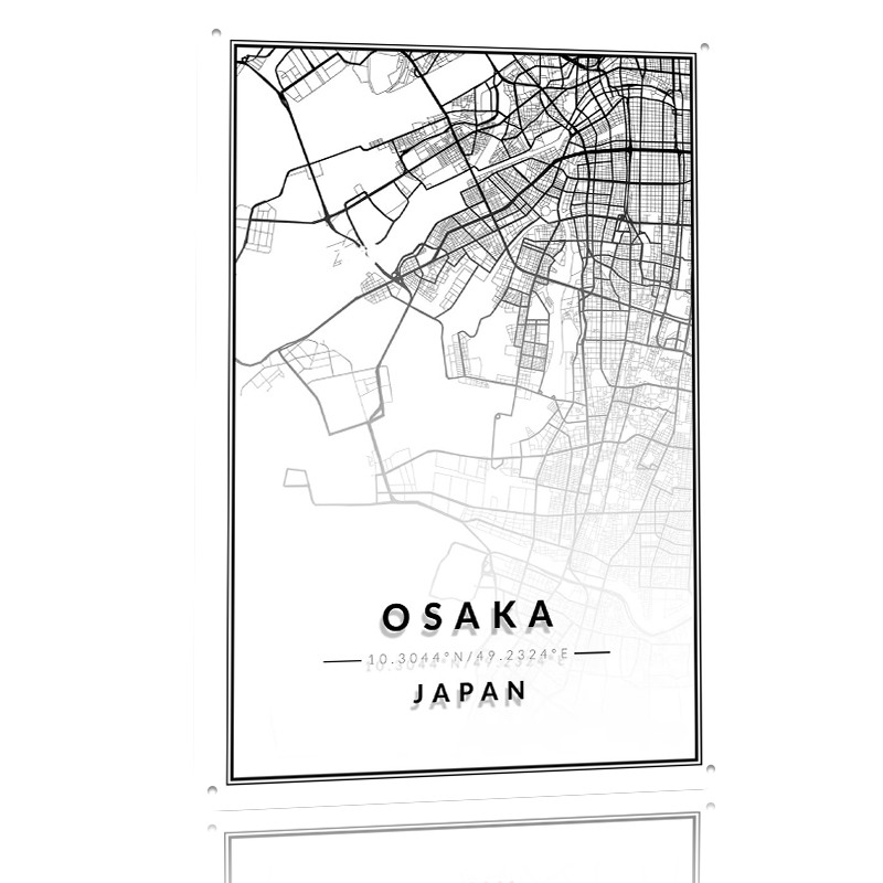 Osaka Map 3D Texture Printed P - Custom Map Poster avaliação e preço
