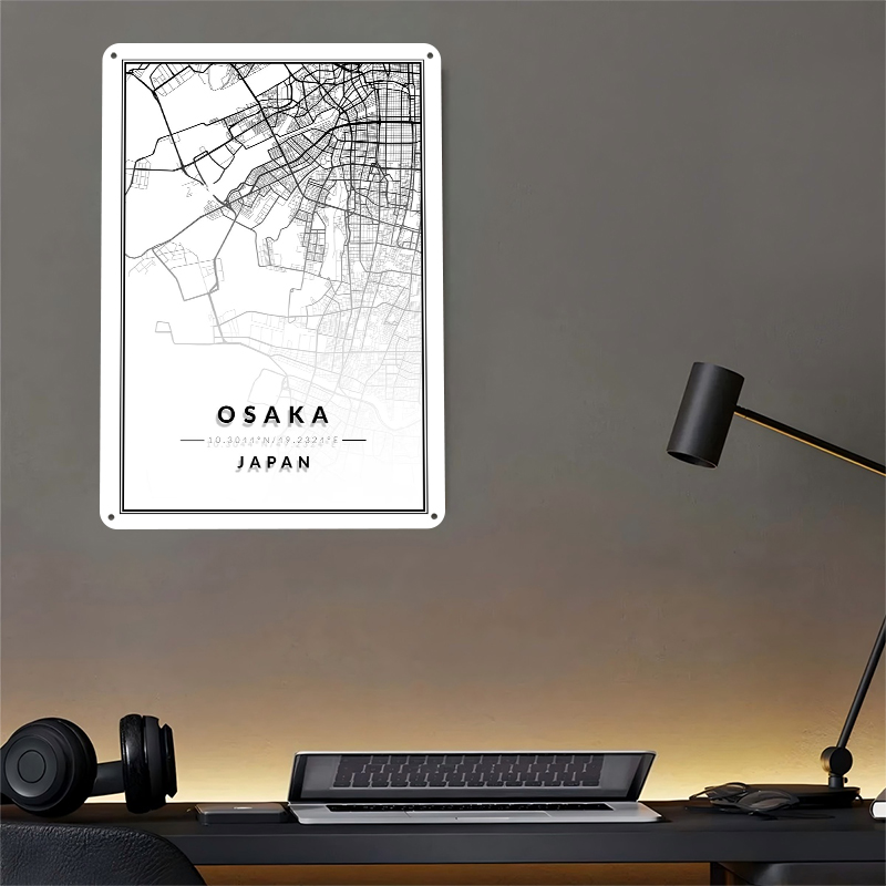 Osaka Map 3D Texture Printed P - Custom Map Poster avaliação e preço