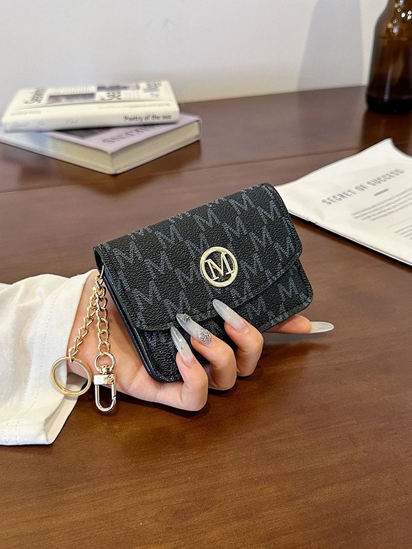 Retro Monogram Print Faux Leat - Monogram Keychain Leather avaliação e preço