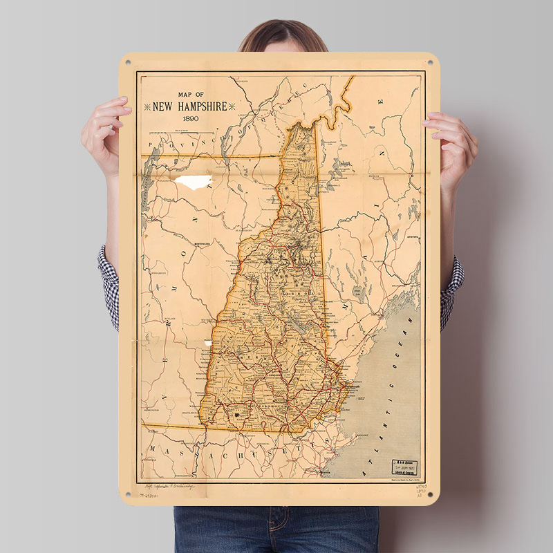 New Hampshire Map 1890 Poster  - Custom Map Poster avaliação e preço