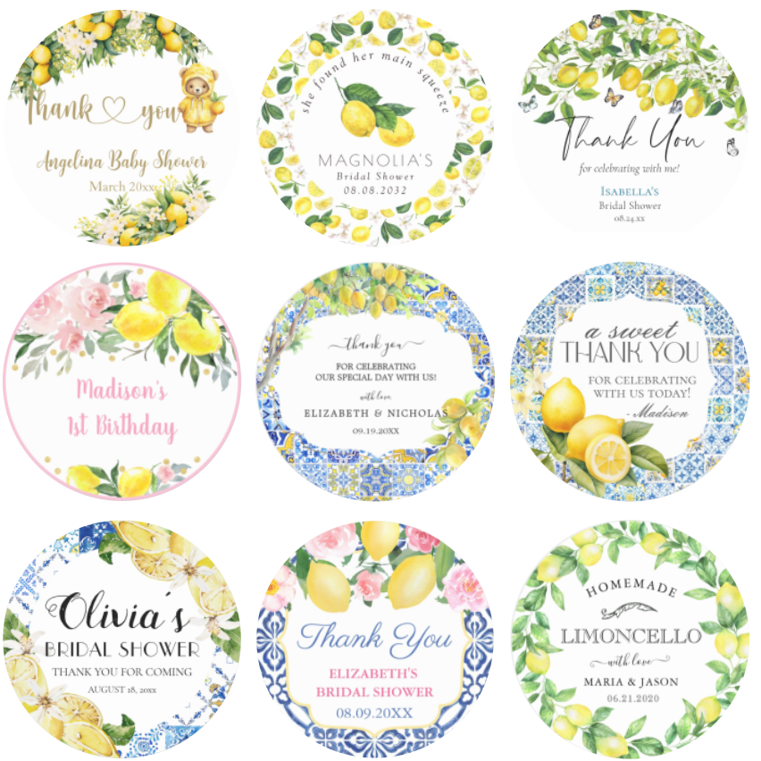 Custom Lemon Wedding Thank You - Personalised Candle Label avaliação e preço