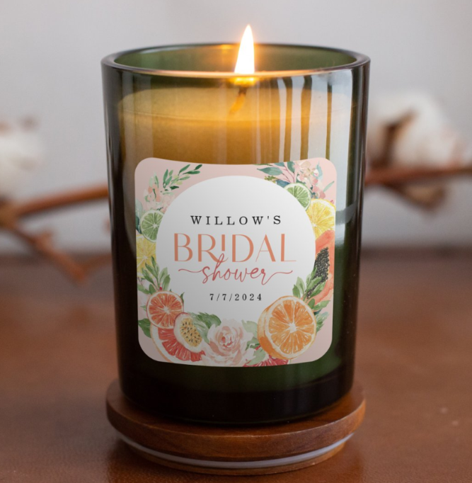 Custom Lemon Wedding Thank You - Personalised Candle Label avaliação e preço