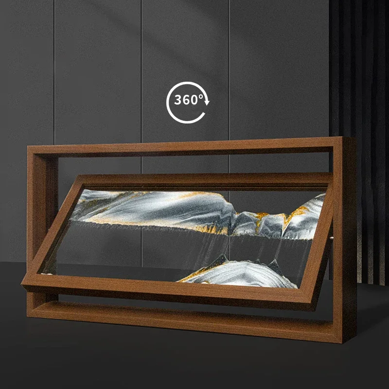3D Rotatable Sandscape Moving  - Engraved Wood Frame avaliação e preço