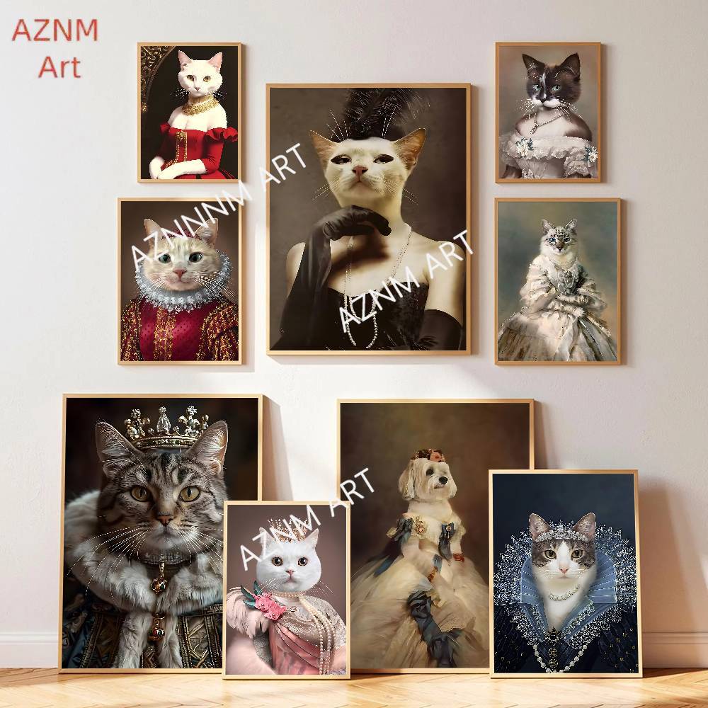 Renaissance Royal Cat Funny Po - Pet Portrait Custom avaliação e preço