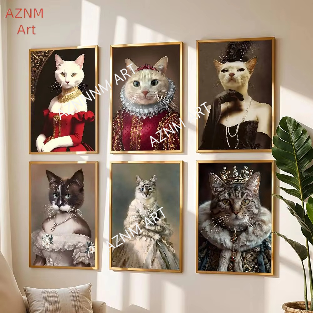 Renaissance Royal Cat Funny Po - Pet Portrait Custom avaliação e preço
