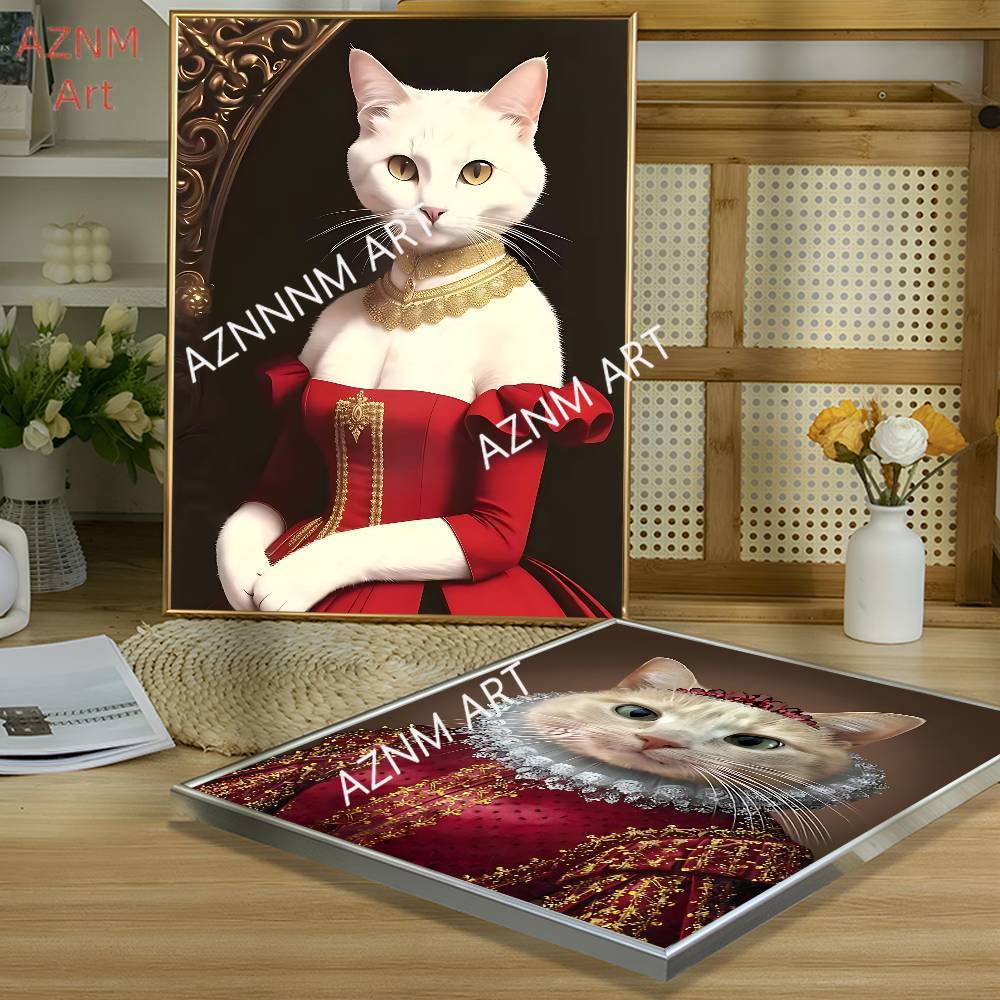 Renaissance Royal Cat Funny Po - Pet Portrait Custom avaliação e preço