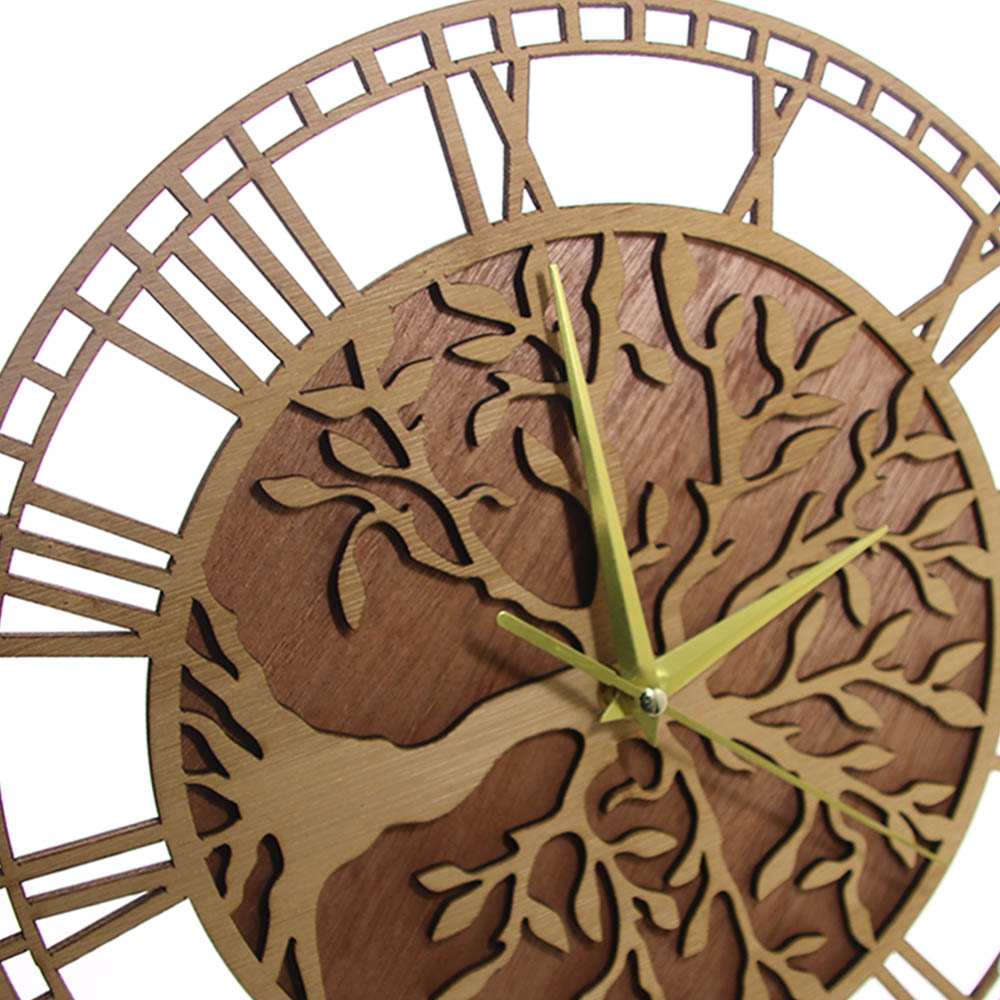Tree of Life Wooden Wall Clock - Family Tree Print avaliação e preço