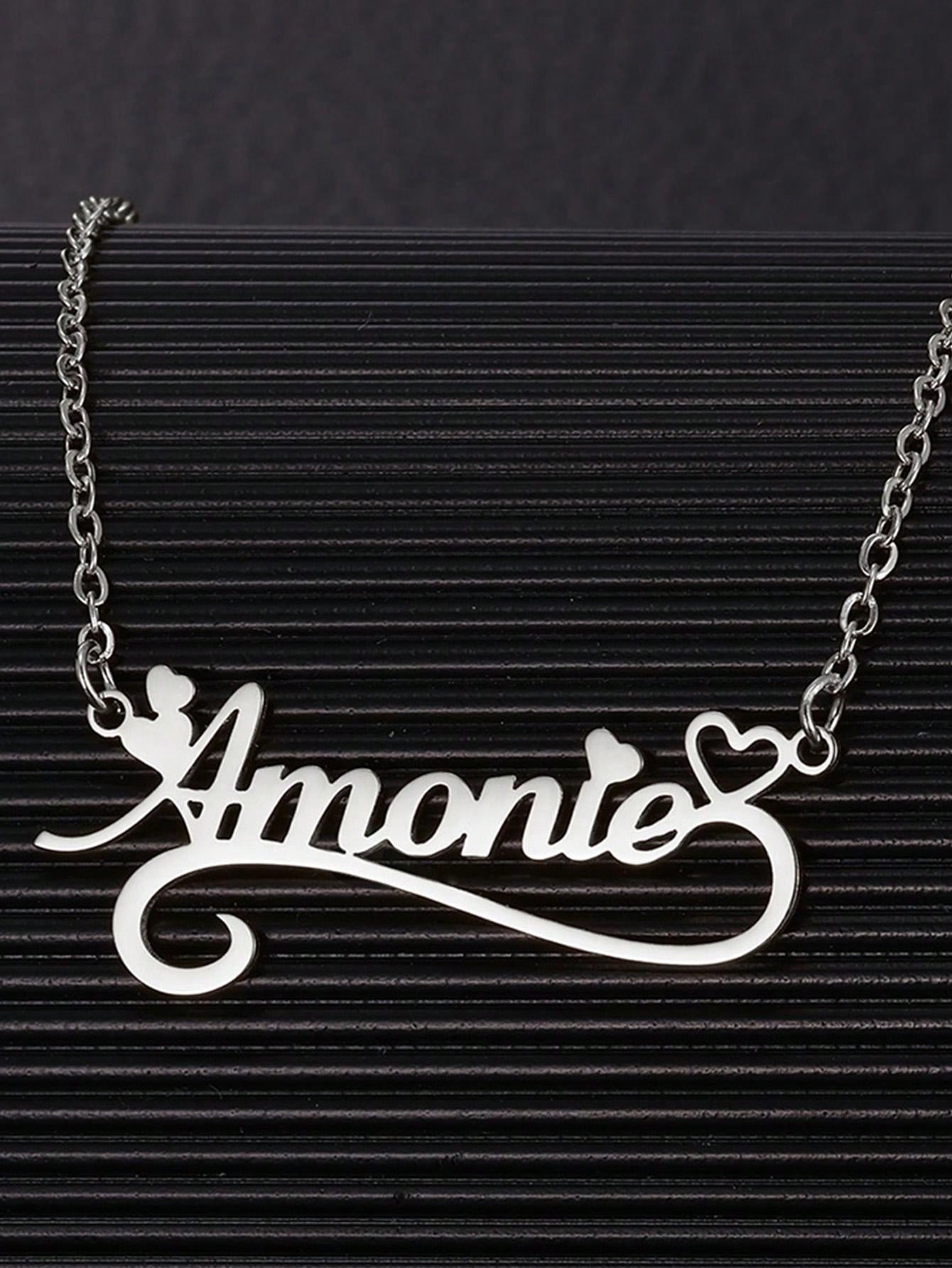 Custom Name Hollow Heart Neckl - Name Necklace Custom avaliação e preço