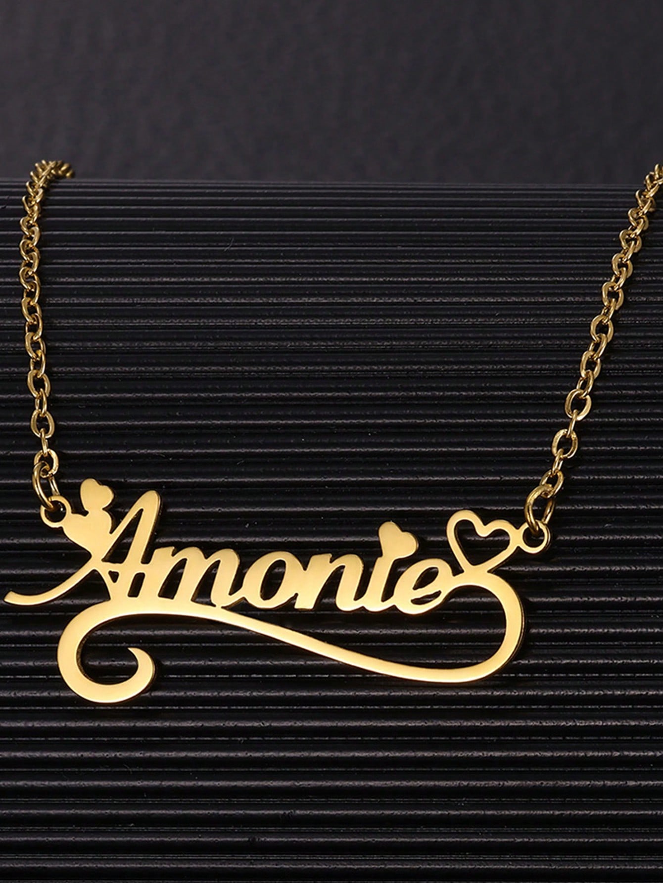 Custom Name Hollow Heart Neckl - Name Necklace Custom avaliação e preço