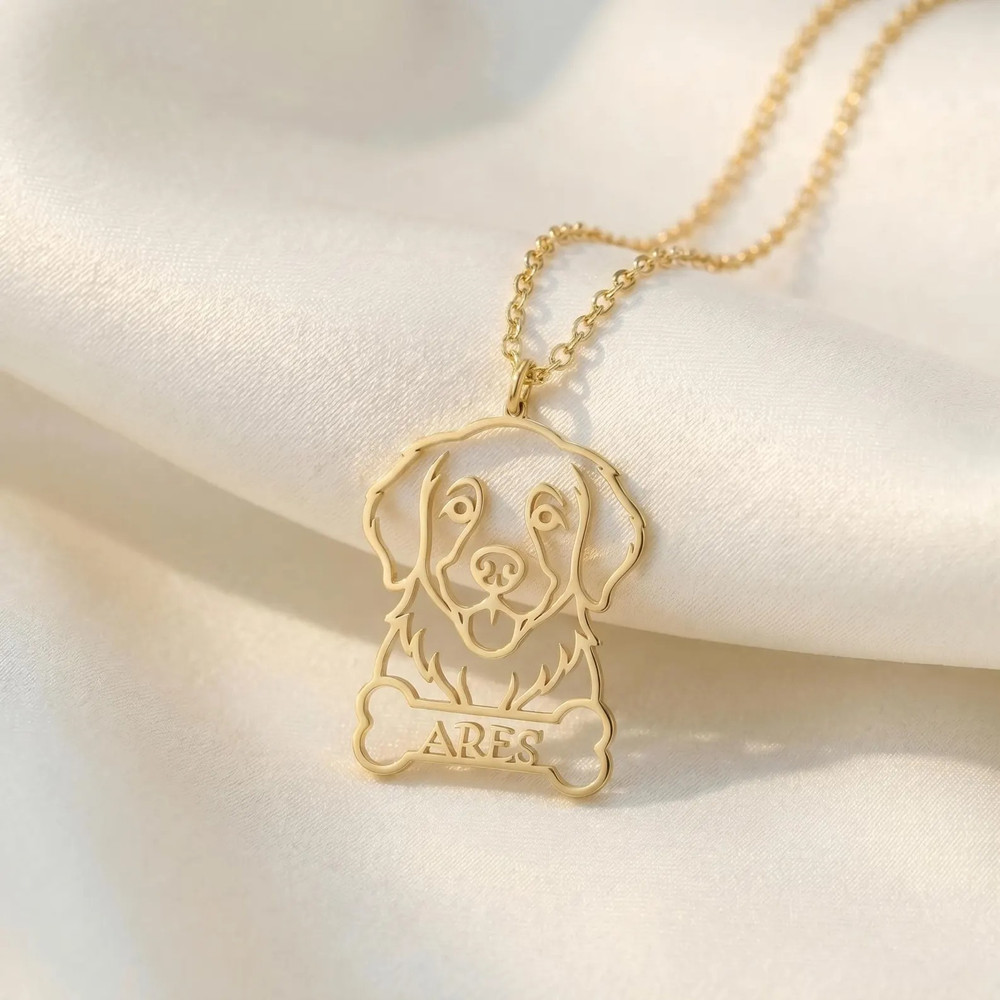 Personalized Custom Dog Breed  - Birth Flower Necklace avaliação e preço