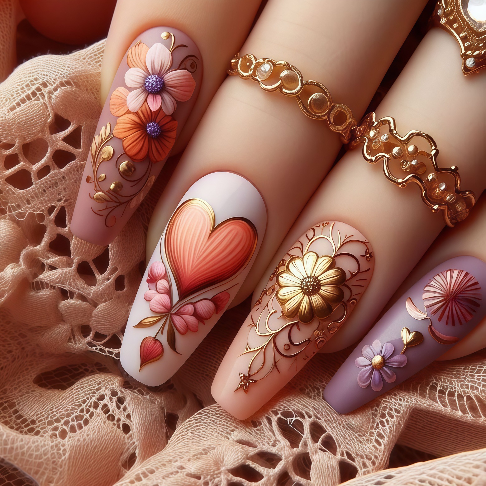 24pcs/set 3D fake nails for wo - Pressed Flower Art avaliação e preço
