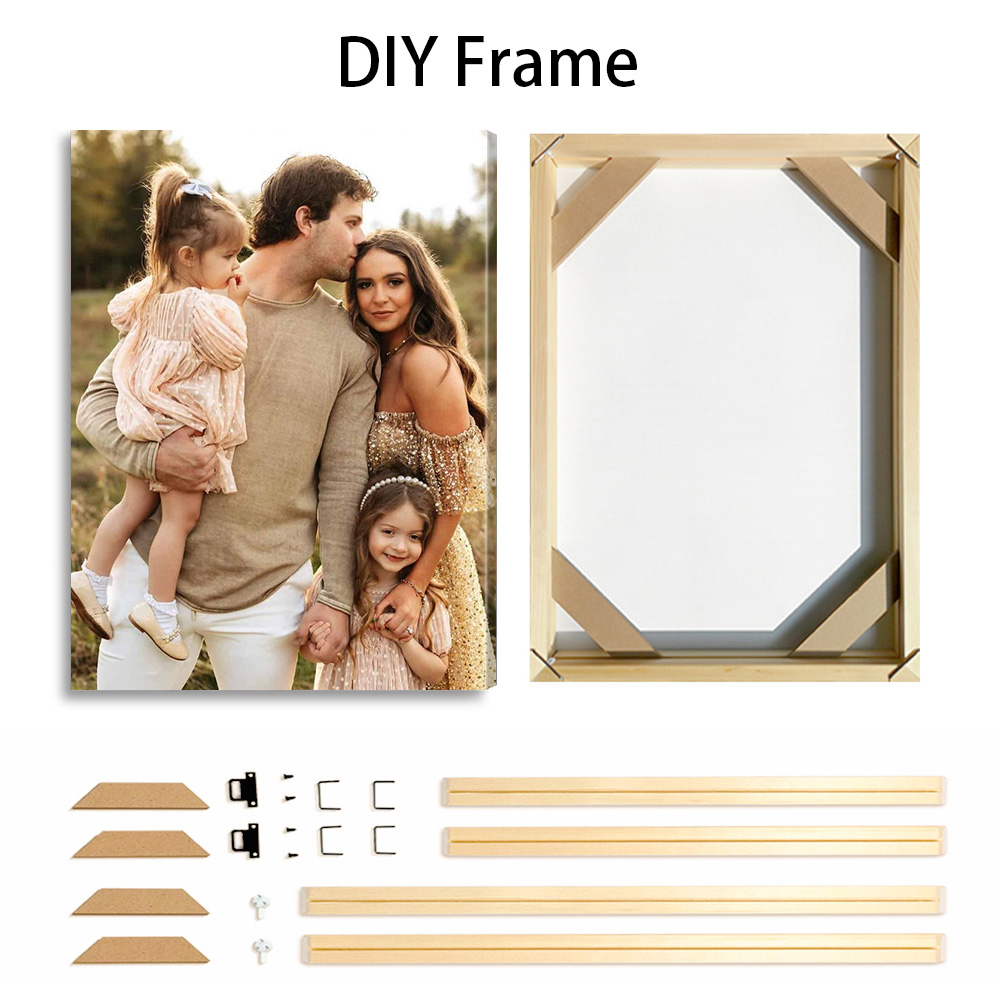 1 Pc Customized Photos on Canv - Engraved Wood Frame avaliação e preço
