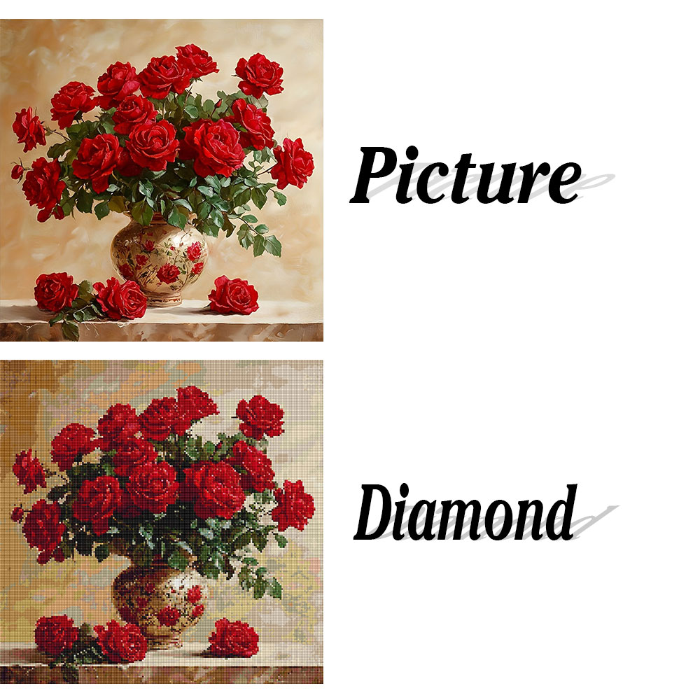 Rose Diamond Painting Full Squ - Photo Mosaic Print avaliação e preço