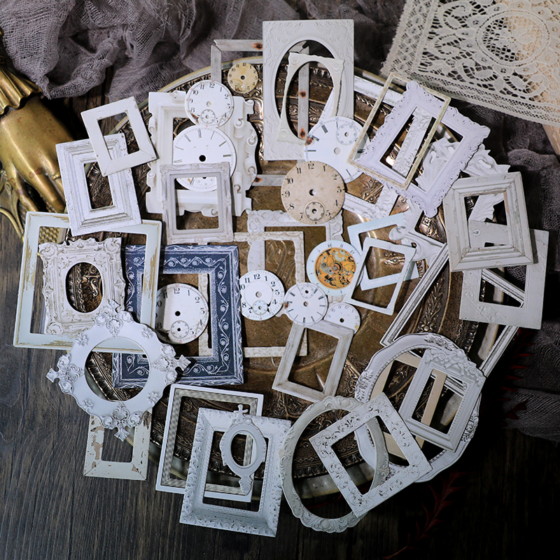 32pcs Vintage Embossed Photo F - Engraved Wood Frame avaliação e preço