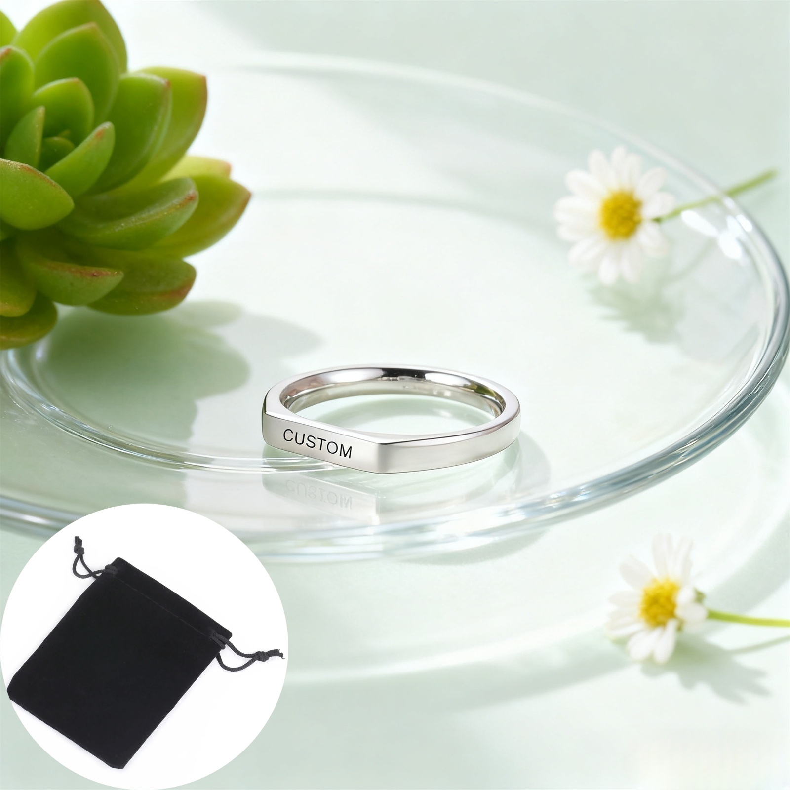 Customized Date Name Ring Stai - Initial Ring Custom avaliação e preço