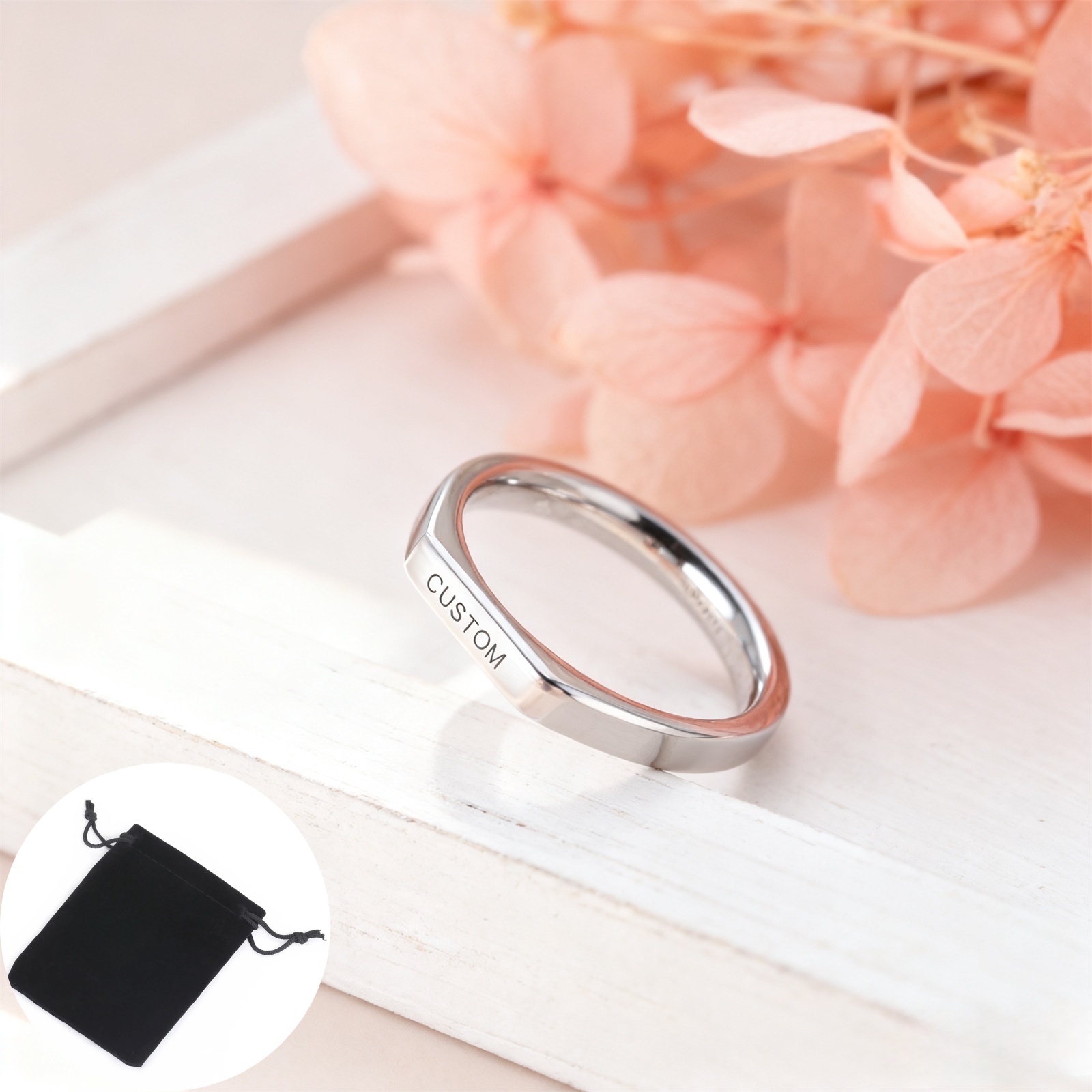 Customized Date Name Ring Stai - Initial Ring Custom avaliação e preço