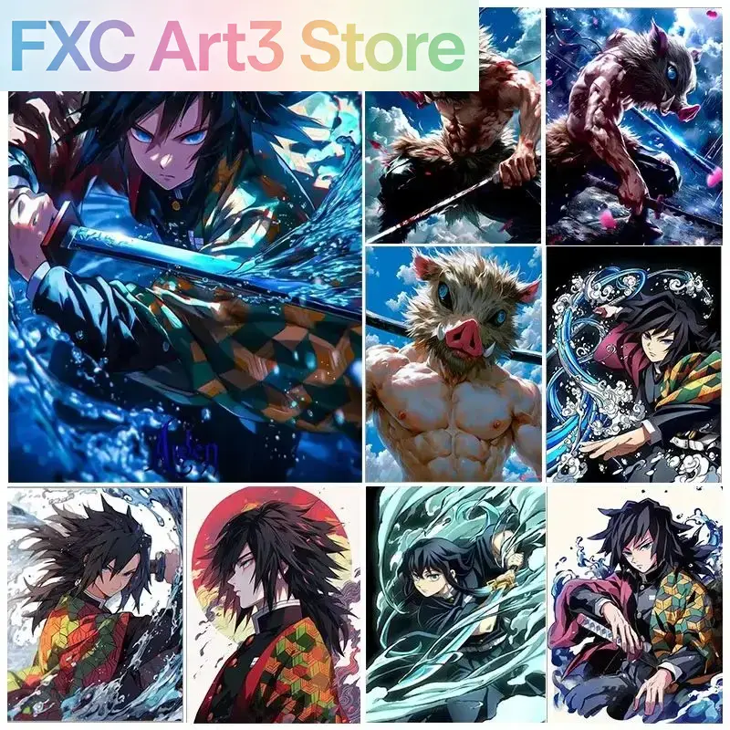 Frameless,1PCS Demon Slayer Fu - Photo Mosaic Print avaliação e preço