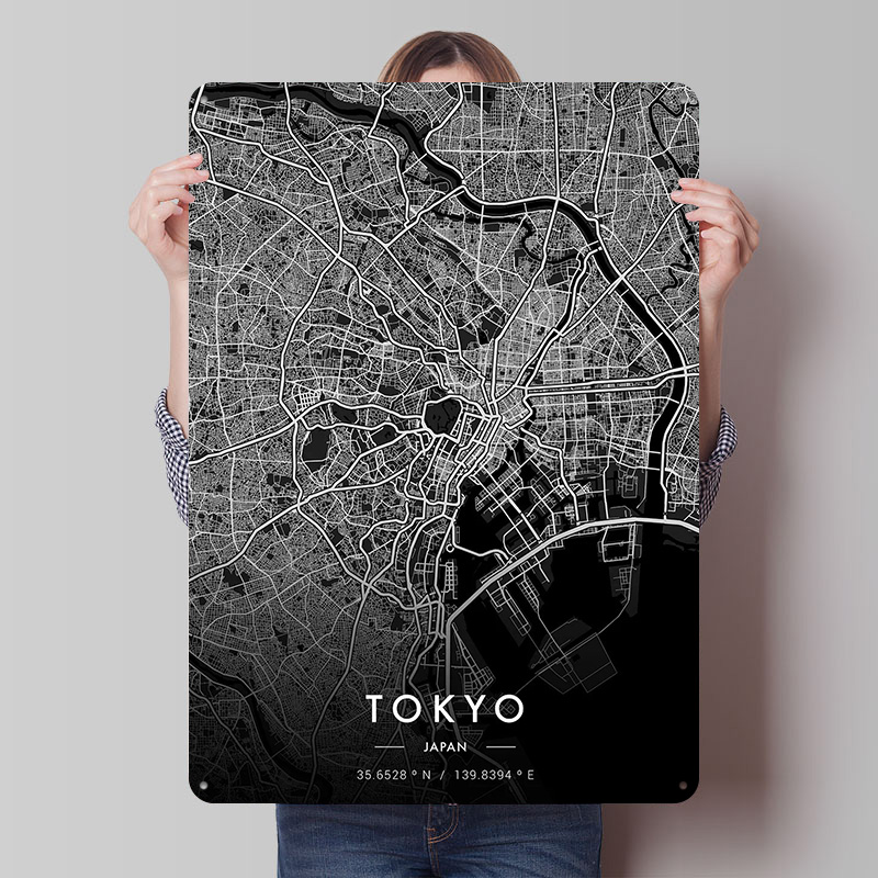 Tokyo City Map Dark Printed Po - Custom Map Poster avaliação e preço
