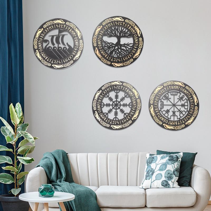 4PCS Set Wall Art Nordic Vikin - Family Tree Print avaliação e preço