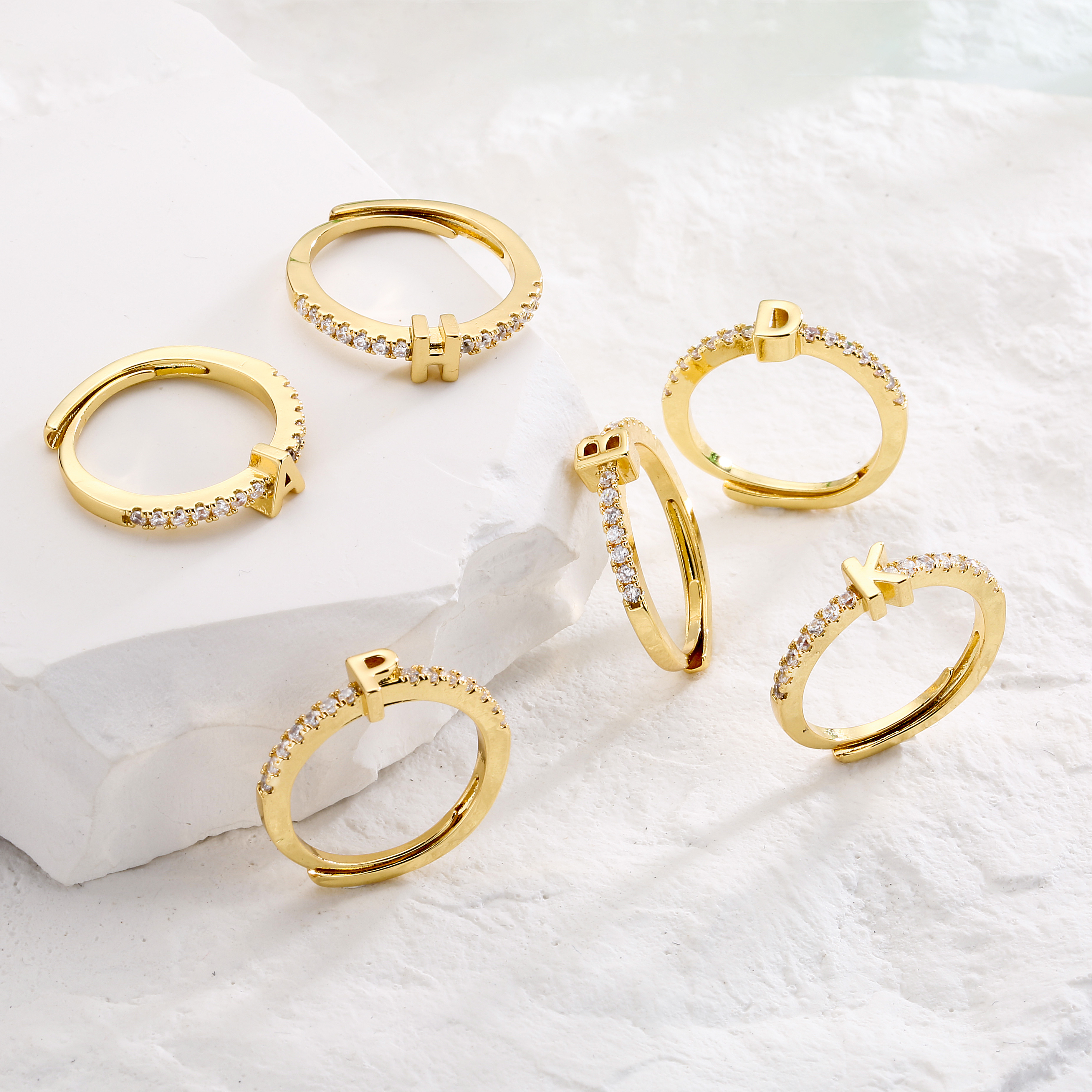 HECHENG,Fashion Initials Lette - Initial Ring Custom avaliação e preço