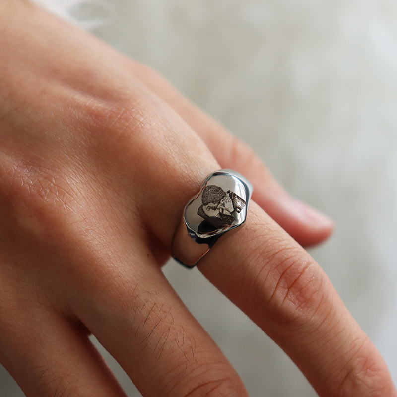 Custom Engraved Picture Logo N - Initial Ring Custom avaliação e preço