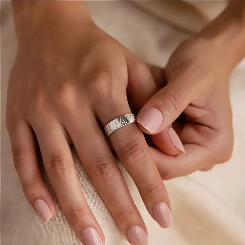 Personalized Name Ring for Men - Initial Ring Custom avaliação e preço