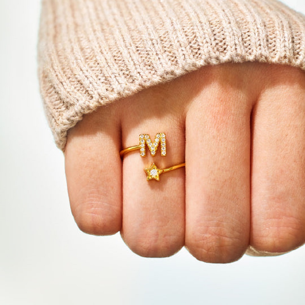 YOU WERE BORN TO SHINE INITIAL - Initial Ring Custom avaliação e preço