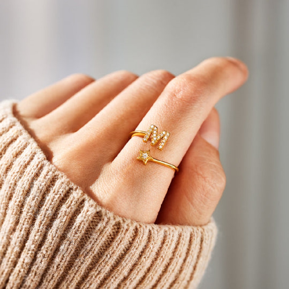 YOU WERE BORN TO SHINE INITIAL - Initial Ring Custom avaliação e preço