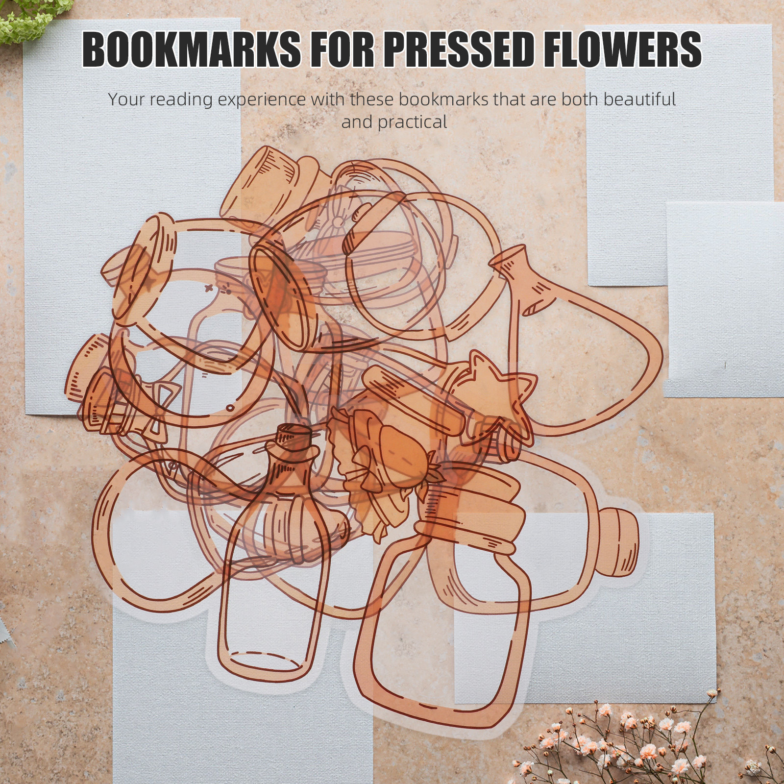 20 Sheets Pressed Dried Flower - Dried Flower Bookmark avaliação e preço