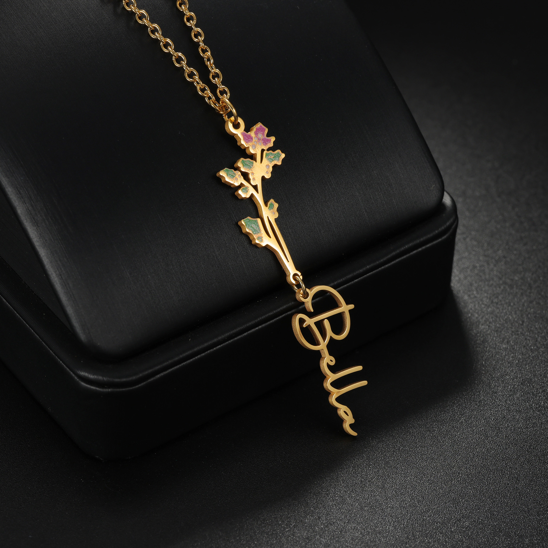 Acheerup Custom Name Necklace  - Birth Flower Necklace avaliação e preço