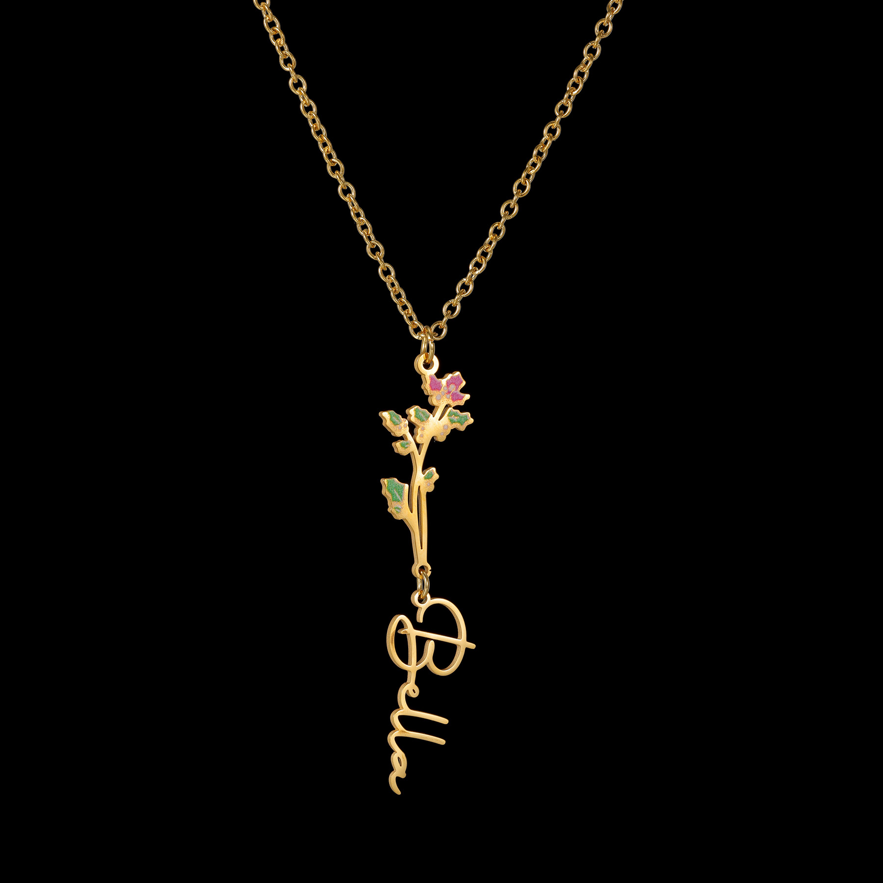 Acheerup Custom Name Necklace  - Birth Flower Necklace avaliação e preço
