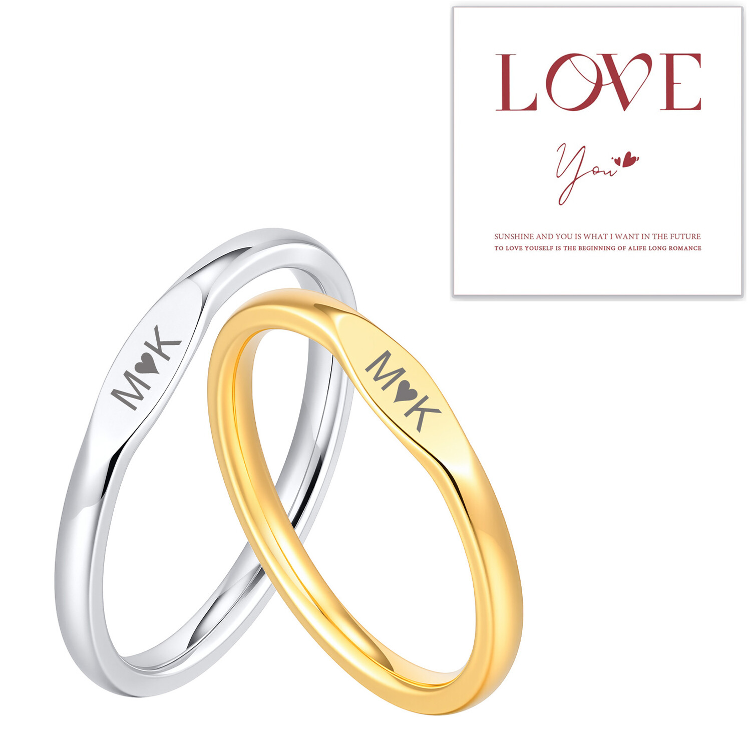Minimalist Couple Ring for Men - Initial Ring Custom avaliação e preço
