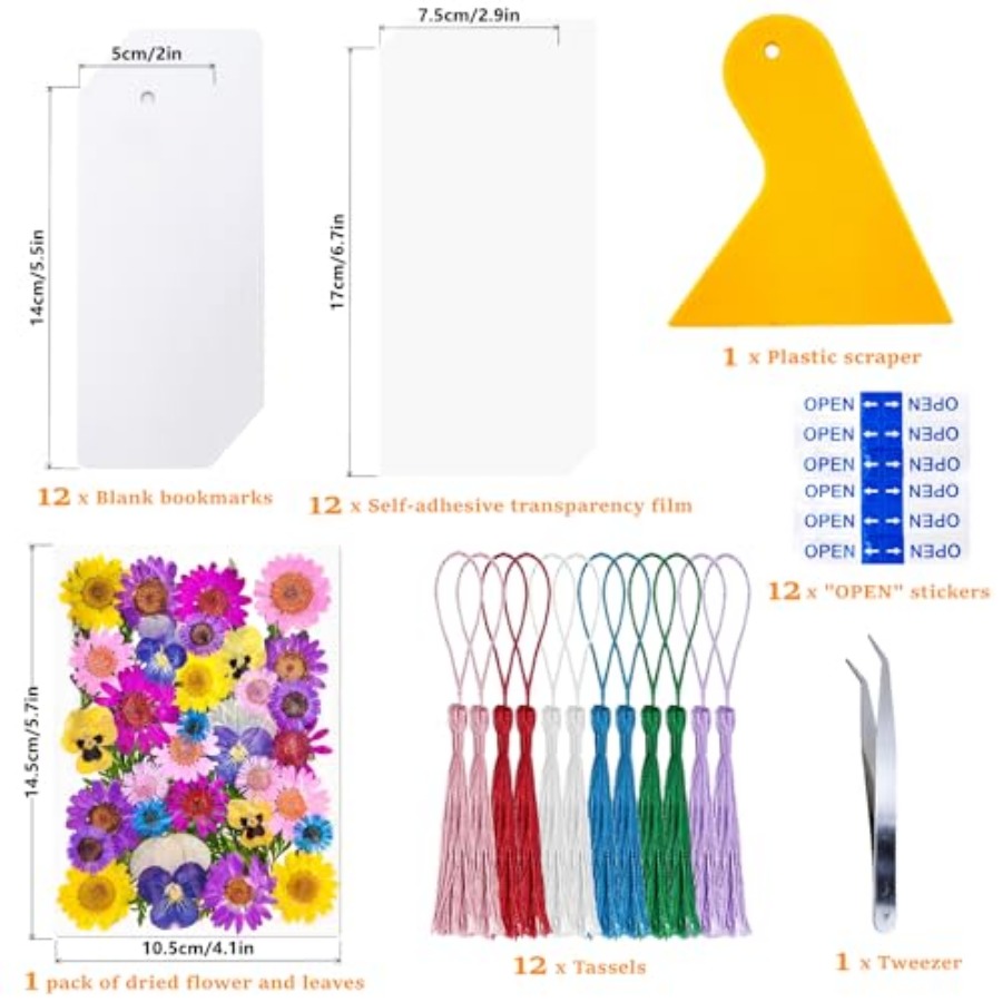 Cardstock Blank Bookmarks Set, - Dried Flower Bookmark avaliação e preço