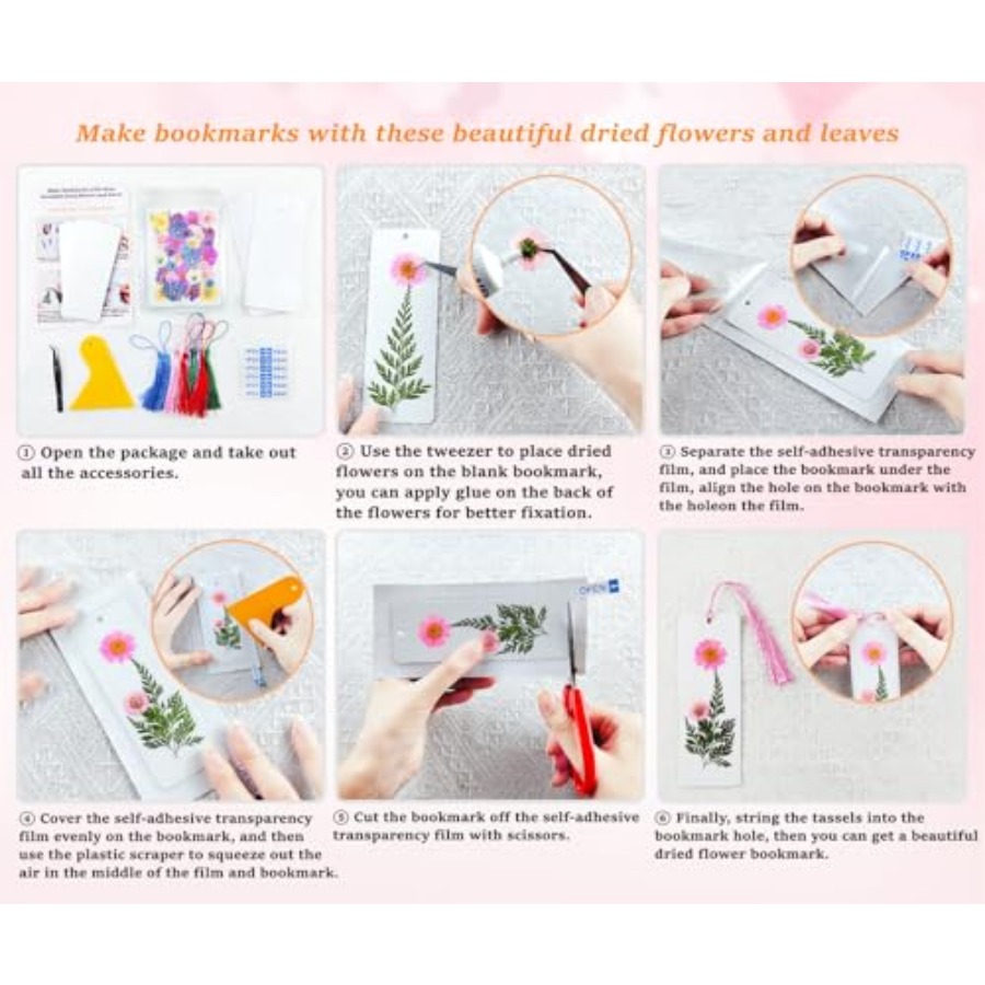 Cardstock Blank Bookmarks Set, - Dried Flower Bookmark avaliação e preço