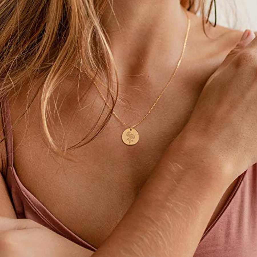Birth Flower Necklace 18k Gold - Birth Flower Necklace avaliação e preço